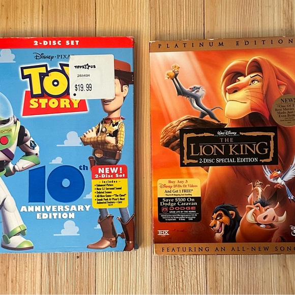Disney Toy Story & The Lion King DVD 2-Disc Set - Picture 1 of 9